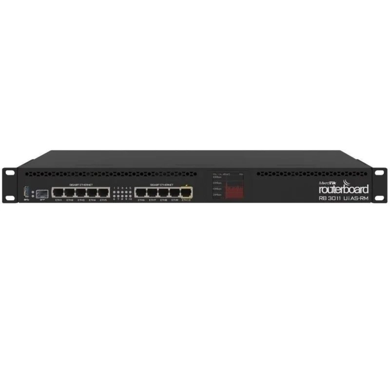 Router MikroTik RouterBOARD 3011UiAS 10xGE, 1xSFP, RouterOS L5, LCD panel, rack